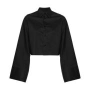 Zwarte Poplin Klassieke Kraag Shirt MM6 Maison Margiela , Black , Dame...