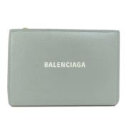 Pre-owned Leather wallets Balenciaga Vintage , Gray , Dames