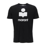 Logo Linnen T-shirt Isabel Marant , Black , Heren