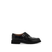 Monk Strap Loafers met Brogue Punching Church's , Black , Dames