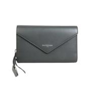 Pre-owned Leather wallets Balenciaga Vintage , Gray , Unisex