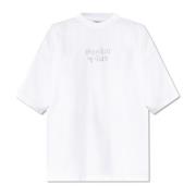 T-shirt met logo Vetements , White , Heren