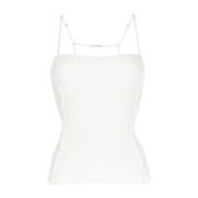 Gebreide Top met Vierkante Hals Jacquemus , White , Dames