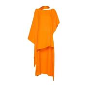 Zee Oranje Kaftan Cold-Shoulder Jurk Taller Marmo , Orange , Dames