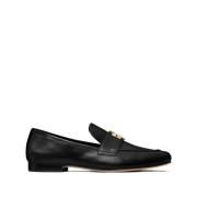 Zwarte Leren Loafers Tory Burch , Black , Dames