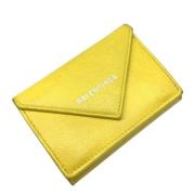 Pre-owned Leather wallets Balenciaga Vintage , Yellow , Unisex