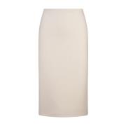 Ivoor Wol Midi Rok met Split Ermanno Scervino , White , Dames