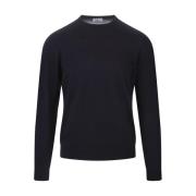 Navy Blue Wool Pullover Sweater Fedeli , Black , Heren