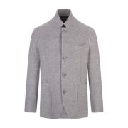 Elegante Grijze Cashmere Korte Jas Fedeli , Gray , Heren