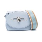 Heldere Blauwe Tina Daily Leren Schoudertas Zanellato , Blue , Dames