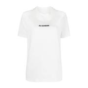 Logo-print T-shirt Wit Jil Sander , White , Dames