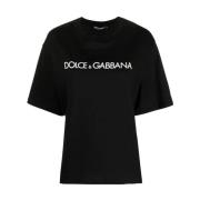 Casual Katoenen T-Shirt Dolce & Gabbana , Black , Dames