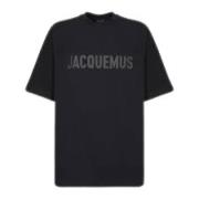 Casual Katoenen T-shirt in Diverse Kleuren Jacquemus , Black , Heren