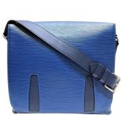 Pre-owned Leather shoulder-bags Louis Vuitton Vintage , Blue , Heren