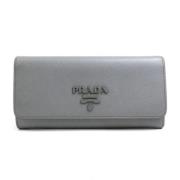 Pre-owned Leather wallets Prada Vintage , Gray , Unisex