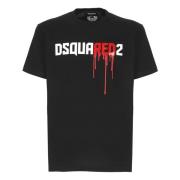 Zwarte T-shirts en Polos Dsquared2 , Black , Heren