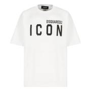 Wit T-shirt met logoprint Dsquared2 , White , Heren