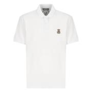 Wit Poloshirt met Teddy Bear Logo Moschino , White , Heren