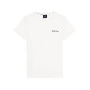 Korte Mouw T-shirt met Klein Logo Duvetica , White , Dames