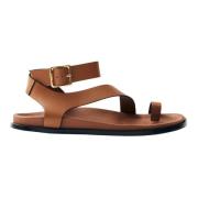 Bruine lederen sandalen Alohas , Brown , Dames