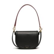 Zwarte Leren Schoudertas Bally , Black , Dames