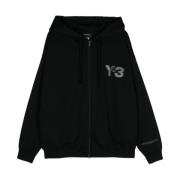 Verdraaide Logo Zip Hoodie Y-3 , Black , Heren