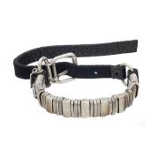 Leren en Zilveren Armband Goti , Gray , Dames