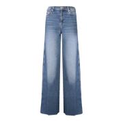 Moderne Flared Jeans met Rafelzoom 7 For All Mankind , Blue , Dames