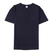 Geborduurd Logo Crew Neck T-shirt Aspesi , Blue , Heren