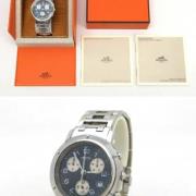 Pre-owned Stainless Steel watches Hermès Vintage , Blue , Dames
