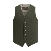 Groene Wollen Vest Regular Fit Oscar Jacobson , Green , Heren