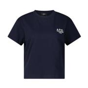 Logo Geborduurd T-shirt A.p.c. , Blue , Dames