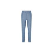 Slim Fit Linnen Broek Blauw Oscar Jacobson , Blue , Heren