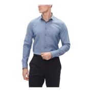 Stretch Kraag Lange Mouw Shirt Calvin Klein , Blue , Heren