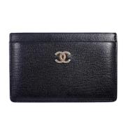 Pre-owned Leather wallets Chanel Vintage , Black , Dames