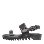 Pre-owned Leather sandals Giuseppe Zanotti Pre-owned , Black , Dames