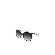 Zwarte vierkante zonnebril met grijze lenzen Gucci , Black , Dames