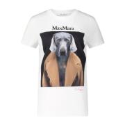 Hondenprint T-Shirt Max Mara , Multicolor , Dames