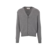 Grijze Cashmere Wol Vest Geborduurd Ami Paris , Gray , Heren