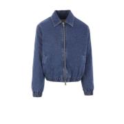 Blauw Denim Gevoerde Jas Ami Paris , Blue , Heren