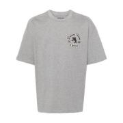 Grijze Katoenen T-shirt met Flocked Logo Amiri , Gray , Heren