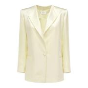 Beige Viscose Jas Dubbelrij Stijl MVP wardrobe , Beige , Dames