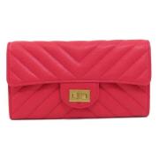 Pre-owned Leather wallets Chanel Vintage , Pink , Dames