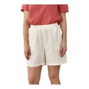 Off White Linen Shorts Knickers IN Front , White , Dames