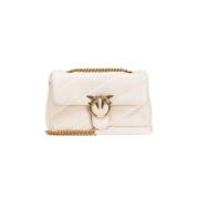 Nappa Leren Tas Pinko , Beige , Dames