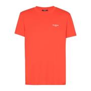 T-shirt met flock Paris logo Balmain , Orange , Heren