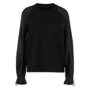 Sweatshirt met geplooide mouwen Marc Cain , Black , Dames