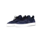 Leren & Gebreide Sneakers, Rubberen Zool Tod's , Blue , Heren