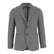 Grijze Wol Tweed Klassieke Jas Tagliatore , Gray , Heren