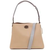 Pre-owned Leather handbags Coach Pre-owned , Beige , Dames